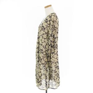 VALENTINO GARAVANI BOUTIQUE 良品 カーディガン 長袖 シフォン 花柄 シルク 100％ イタリア製 ヴィンテージ ベージュ系 10 IBO17