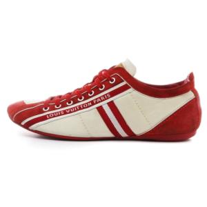 LOUIS VUITTON スニーカー テープロゴ サイドライン キャンバス スエード レザー 