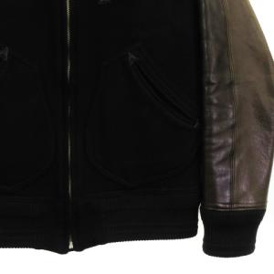 RUDE GALLERY AWARD JACKET WOOL MELTON ブルゾン メルトン レザー 2 黒