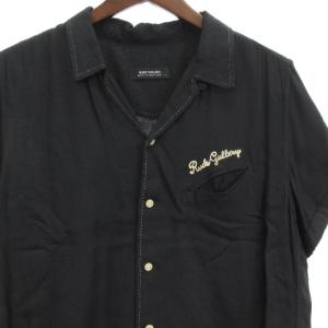 RUDE GALLERY ボーリングシャツ 半袖 オープンカラー 刺繍 レーヨン 2 ブラック