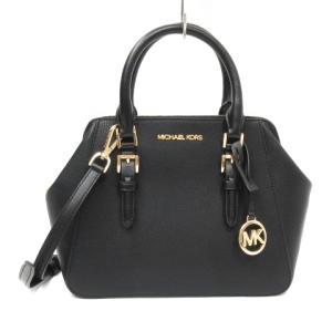 美品 CHARLOTTE ショルダー バッグ ハンド 2WAY チャーム レザー ブラック