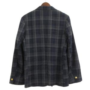Maison Kitsuné Subalpino テーラードジャケット 金ボタン チェック 46 紺