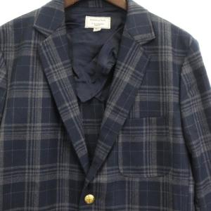 Maison Kitsuné Subalpino テーラードジャケット 金ボタン チェック 46 紺