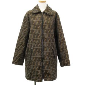 FENDI リバーシブルコート ズッカ柄 40 茶 黒