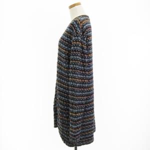 MISSONI SPORT VINTAGE カーディガン ロング Vネック ニット ボーダー ブルー ブラウン
