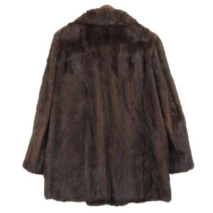 SAGA MINK 良品 銀サガ ファー コート 毛皮 ミドル丈 ミンク ブラウン