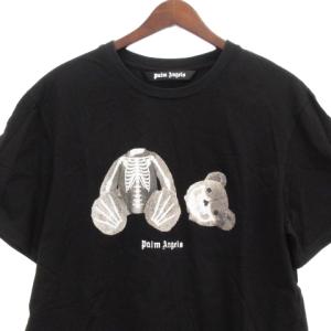 PALM ANGELS ロゴベアスカルプリントTシャツ L ブラック