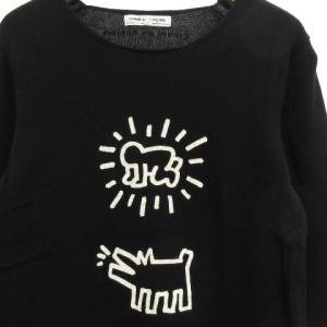 COMME des GARCONS 11AW Keith Haring コラボ セーター ニット 長袖 プリント ウール ブラック S ECR13