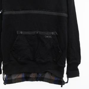 DIESEL スウェット トレーナー 長袖 ハイネック ドッキング ジップ 装飾 ブラック M ECR13
