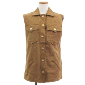 CELINE ベスト ジャケット 金ボタン フランス製 ブラウン