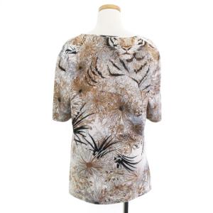 Salvatore Ferragamo Tシャツ 半袖 プリント 花 アニマル柄 イタリア製 XL ホワイト系 