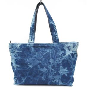 DIESEL デニムロゴプリントトートバッグ ブルー