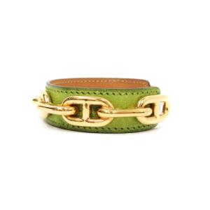 HERMES 90's シェーヌダンクル バングル B刻印 フランス製 緑