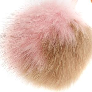 FENDI フォックス ファー チャーム キーホルダー イタリア製 7AR259 00G31 ピンク ブラウン