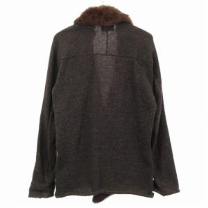 kolor カーディガン ジャケット ニット ラビットファー ショールカラー ウール ブラウン 1