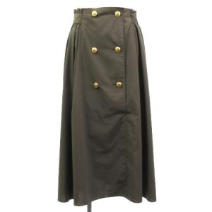 21SS ナチュラルスパンタイプライタータックギャザースカート カーキ