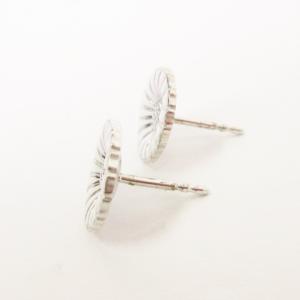 GEORG JENSEN フラワーモチーフデイジーピアス ホワイト