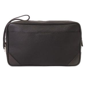 dunhill 美品 ADV8 セカンドバッグ シュリンクレザー シボ革 ダークブラウン