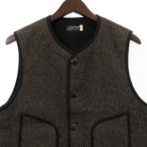 SUGAR CANE BEACH CLOTH VEST ビーチクロス ベスト 裏起毛 茶 