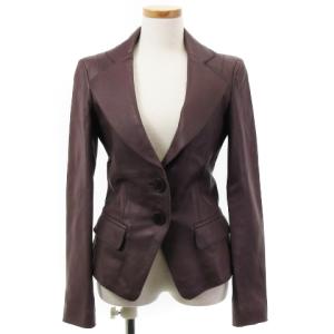レザーテーラードジャケット 36 パープル