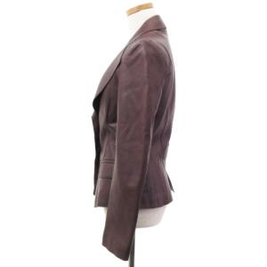 EMPORIO ARMANI レザーテーラードジャケット 36 パープル