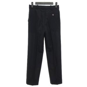 HERMES ゴルチエ期 パンツ スラックス タック ウール ネイビー 36 国内正規