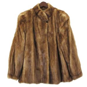  銀サガ jindo ショート コート ミンク ファー 12 ブラウン