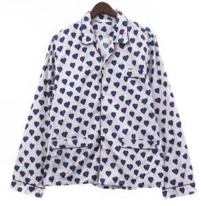 PRADA ハート柄パジャマ上下セット L ブルー