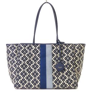 フラワー ジャカード ストライプ エブリシング ラージ トートバッグ PXRUB272 ブルー