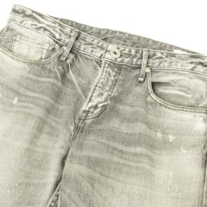 upper hights 825107 THE HIS ボーイズクロップ デニム ジーンズ USED加工 26 グレー