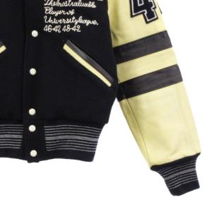 PHERROW'S Ninemiles TAMPA スタジャン ブルゾン 袖レザー 切替 ネイビー イエロー アウター