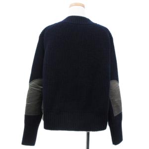 sacai 20AW Nylon Twill x Knit Pullover ニット 切替  ネイビー