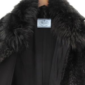 PRADA ヌートリア リアルファー コート 毛皮 イタリア製 ブラック 40 国内正規