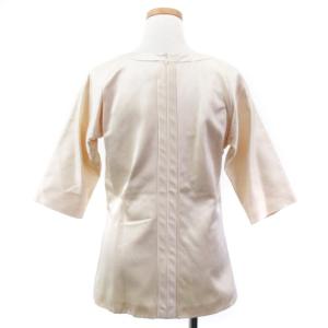 PRADA ブラウス カットソー 五分袖 バックジップ シルク 100％ イタリア製 ベージュ系 40