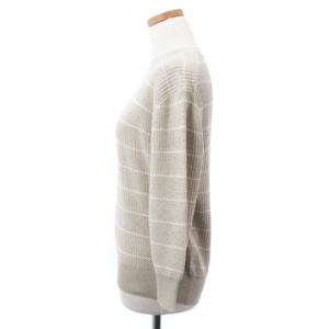 Loro Piana クルーネックニット ボーダー シルク イタリア製 36 グレー