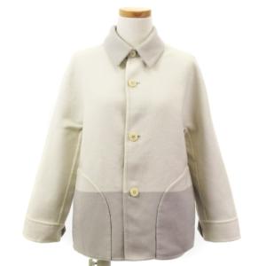 リバーシブル コート カシミヤ 100％ イタリア製 ホワイト グレー 38