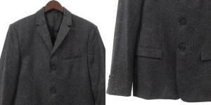 EMPORIO ARMANI MILANO セットアップ スーツ テーラード ジャケット シングル 総裏 パンツ 総柄 グレー