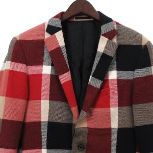 BLACK LABEL CRESTBRIDGE テーラード ジャケット シングル 2B 総裏 チェック レッド M
