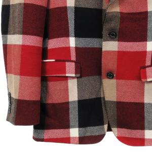 BLACK LABEL CRESTBRIDGE テーラード ジャケット シングル 2B 総裏 チェック レッド M