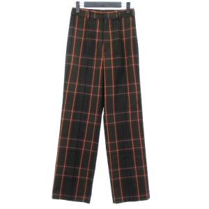 タグ付き CHEERFUL CHECK PANTS ストレート パンツ チェック グリーン M