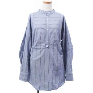 BALLOON SLEEVE SHAPE SHIRT ブルー