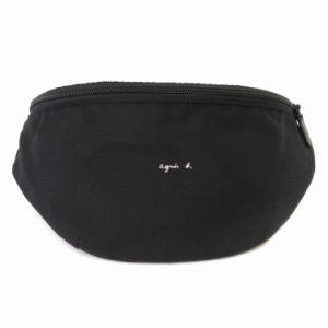agnes b. 19SS ロゴナイロンボディバッグ ブラック