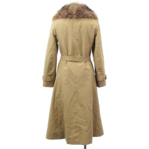 Aquascutum アクア5 トレンチ コート ロング 襟 ファー 裏ボア ベルト付き 英国製 ベージュ アウター ECR15
