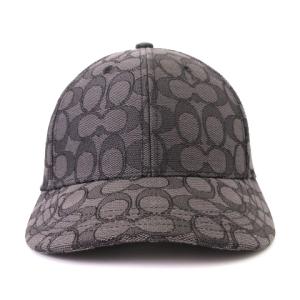COACH シグネチャー ジャガードキャンバスキャップ グレー