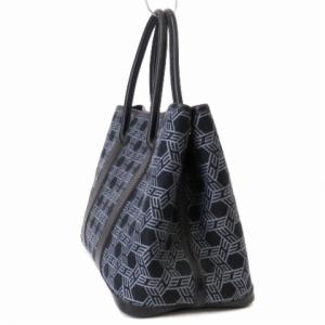 HERMES ガーデンパーティPM トワルソーアッシュ トートバッグ K刻印 ブラック グレー 