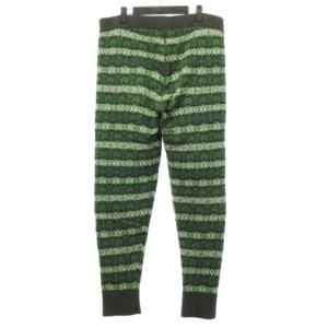 DIESEL ニット パンツ イージー ノルディック柄 総柄 ウール グリーン L ボトムス
