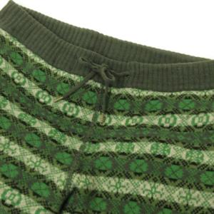 DIESEL ニット パンツ イージー ノルディック柄 総柄 ウール グリーン L ボトムス