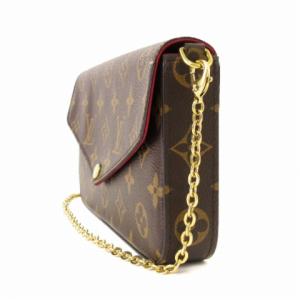 LOUIS VUITTON M61276 モノグラム ポシェット・フェリシー ショルダーバッグ チェーンウォレット フューシャ