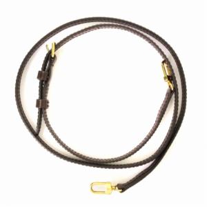 LOUIS VUITTON ショルダーストラップ レザー ゴールド金具 ダークブラウン