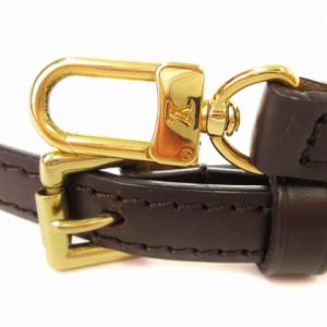 LOUIS VUITTON ショルダーストラップ レザー ゴールド金具 ダークブラウン